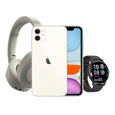 iPhone 11 + Smart Watch + Headphones